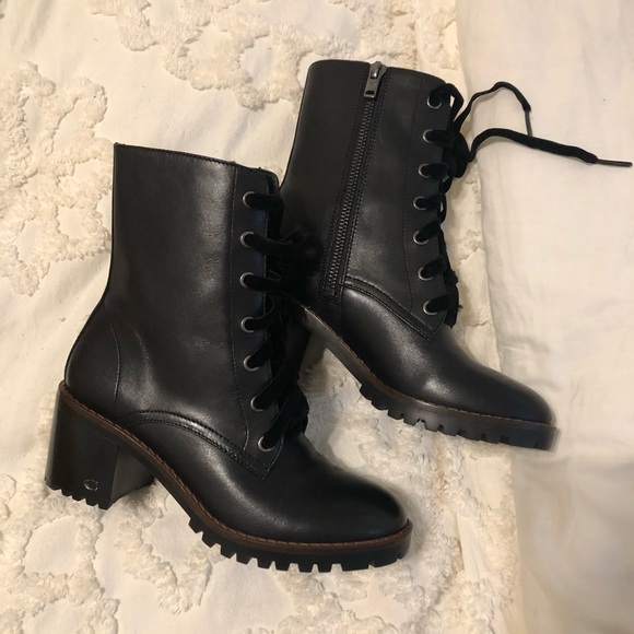 Coach Shoes - NIB Coach Leather Lace Up Boot 5.5
